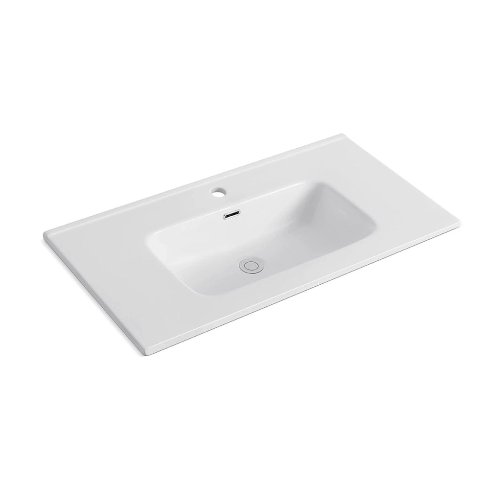 Consolle con vasca centrale LINPH cm 121 x 46 Bianco lucido