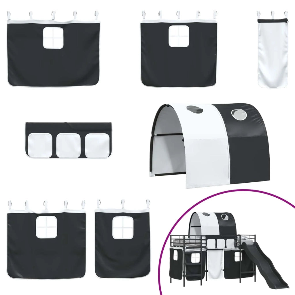 Struttura del letto loft per bambini Nero 90 x 190 cm Metallo