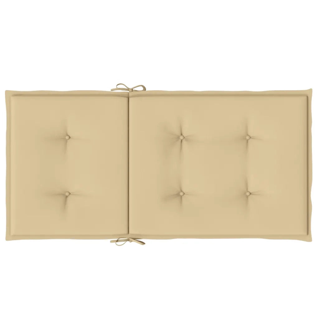 Cuscini Sedia Schiena Bassa 2 pz Beige MÃ©lange 100x50x4 Tessuto