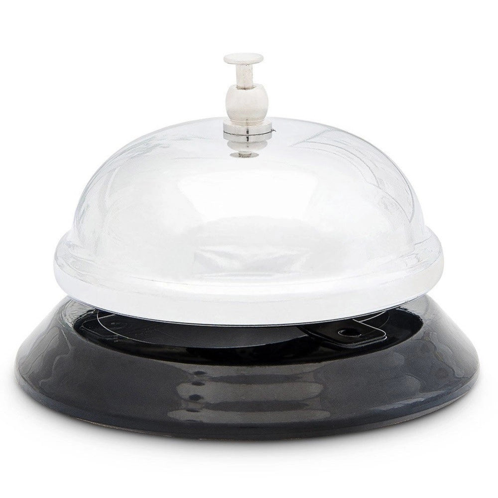Trade Shop - Campanello Da Reception Bancone Hotel Lucido 9x7 Cm In Acciaio Base Antiscivolo -