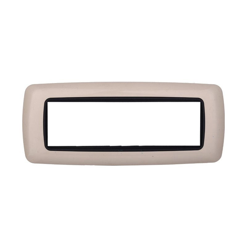Placca Plastica Bombata Serie Space 7P Colore Sabbia Compatibile Con Bticino Living International