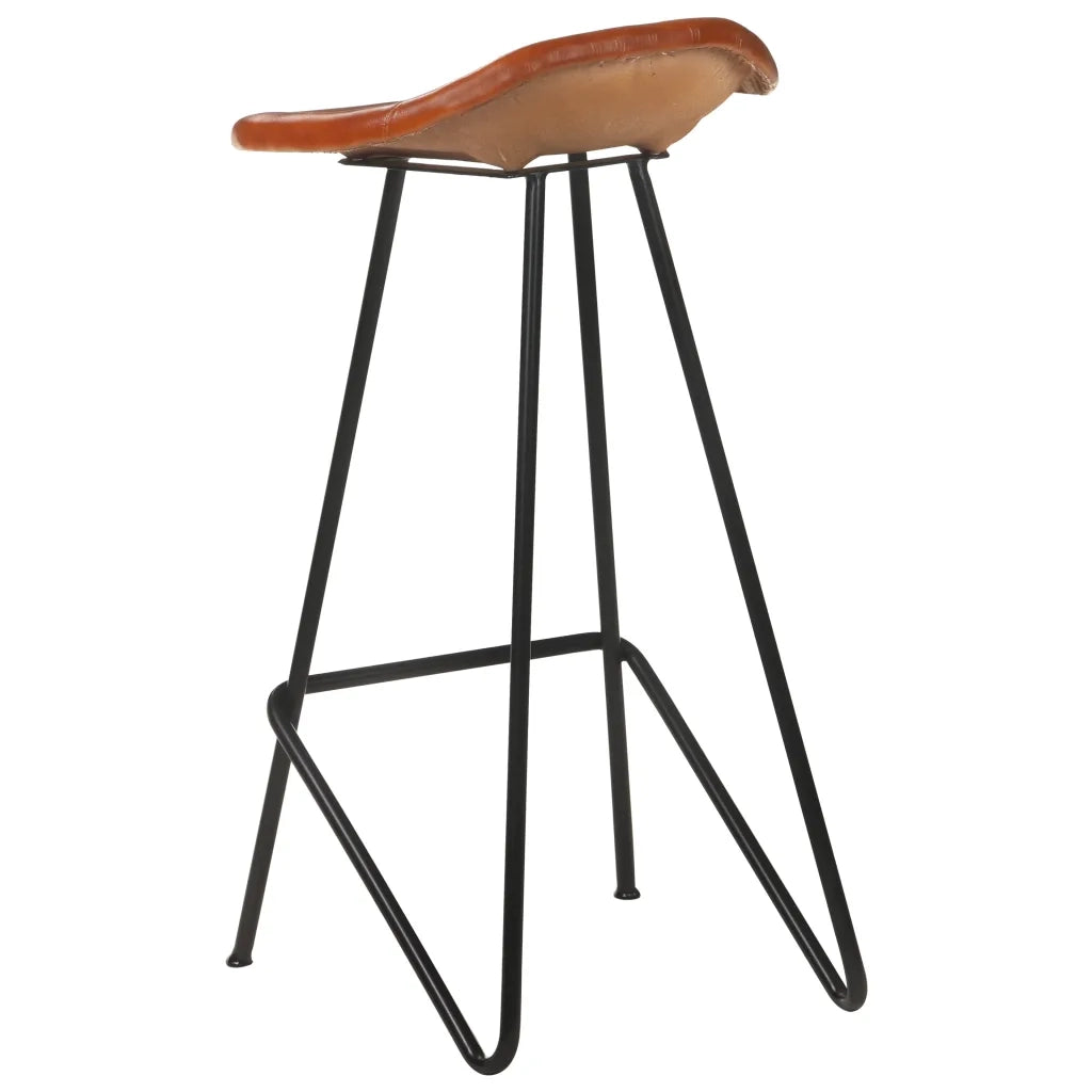 Sgabelli da Bar 2 pz Marroni in Vera Pelle cod mxl 67268