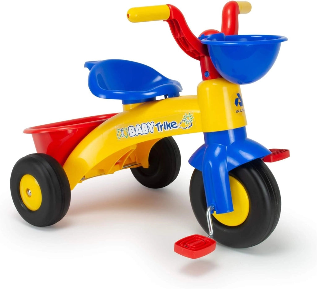 EIC INJUSA - Triciclo Bambini Trico Max Primi Passi, per Bambini da 1 a 3 Anni, con Pedali, Cestino Anteriore e Posterio