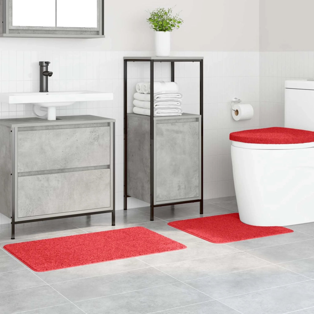 Set di tappetini antiscivolo per il bagno 3 pcs Rosso PP 4019868