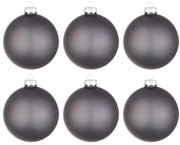 Palline di Natale in Vetro Grigio Opaco Lucido Addobbi Decorazioni Albero Diametro: 80 mm