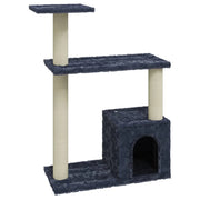 Tiragraffi per gatti torre per arrampicata giocattolo piattaforma per arrampicata con tiragraffi in sisal scuro 70 cm grigio 02_0022701