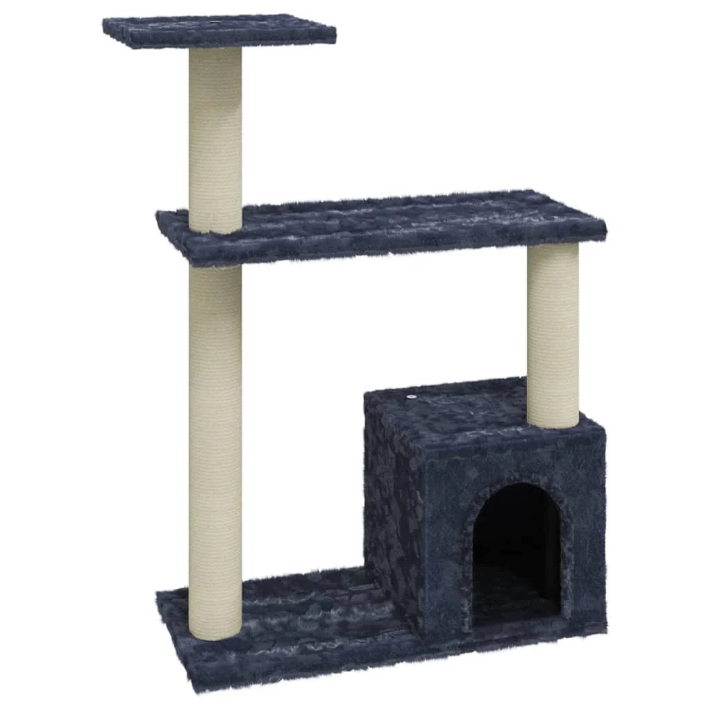 Tiragraffi per gatti torre per arrampicata giocattolo piattaforma per arrampicata con tiragraffi in sisal scuro 70 cm grigio 02_0022701