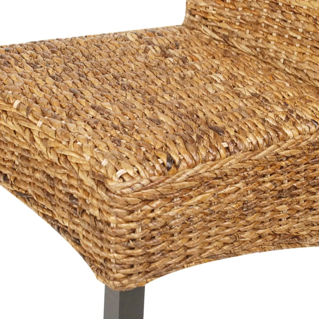 Sedie da Pranzo 4 pz in Legno Massello di Mango e Abaca 274198