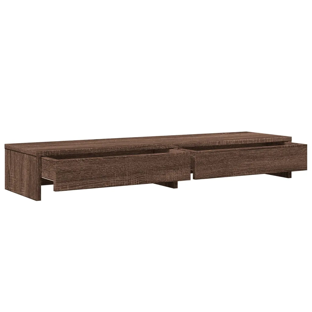 Supporto Monitor con Cassetti Marrone 100x27x15cm in Truciolato 854676