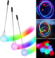 Set di 3 palline glow poi con colori arcobaleno e effetto stroboscopico - Poi led migliorati per principianti e professionisti con doppie lune regolabili