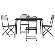 Set da Pranzo da Giardino 5pz | Set Salotto da Giardino Antracite in Rete Metallica
