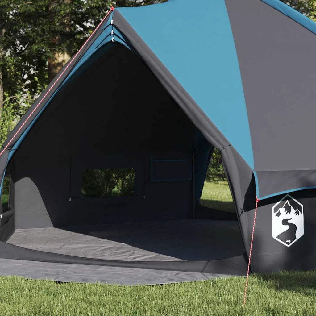 Tenda Teepee per 8 persone-Tenda da campeggio Blu e Grigio 490 x 410 x 210 cm