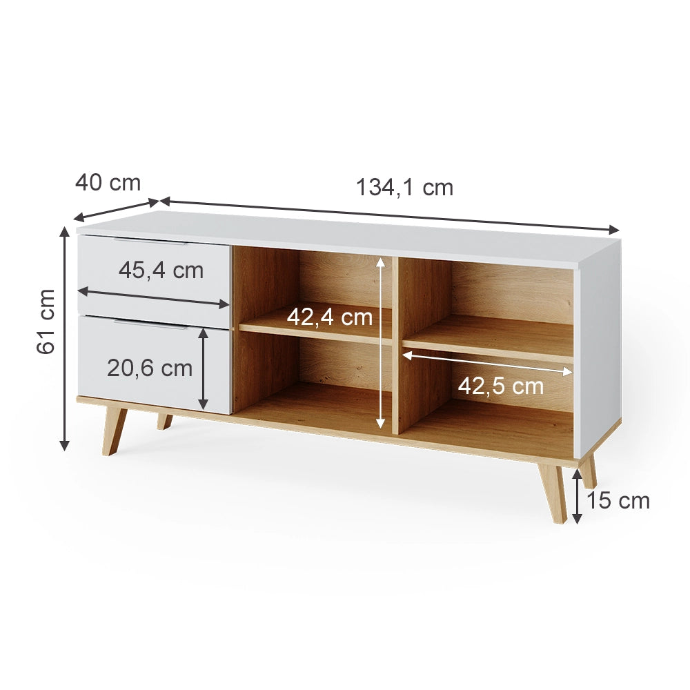 Vicco Cassettiera per camera da letto Bianco 40 x 61 cm