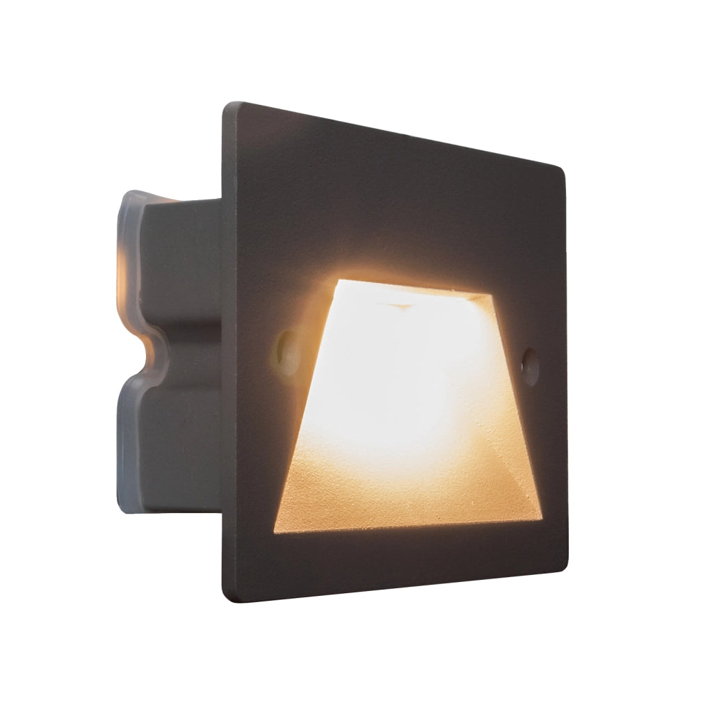 Faretto segnapassi IP65 LED 3W incasso scatola 503 scale giardino viale gradini 230V COLORE NERO LUCE LED CCT da 3000K a 6000K