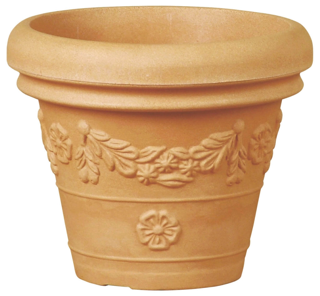 Vaso Ø55x47,8cm in Resina Tulli Festonato Classic 55 Anticato
