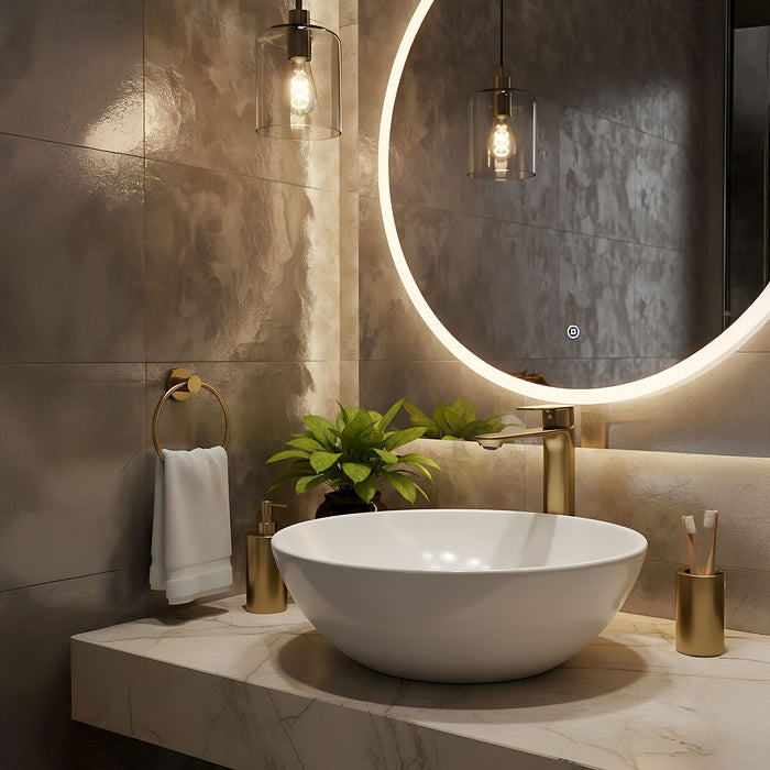 Rubinetto Da Lavabo Rea Drop Brush Gold High