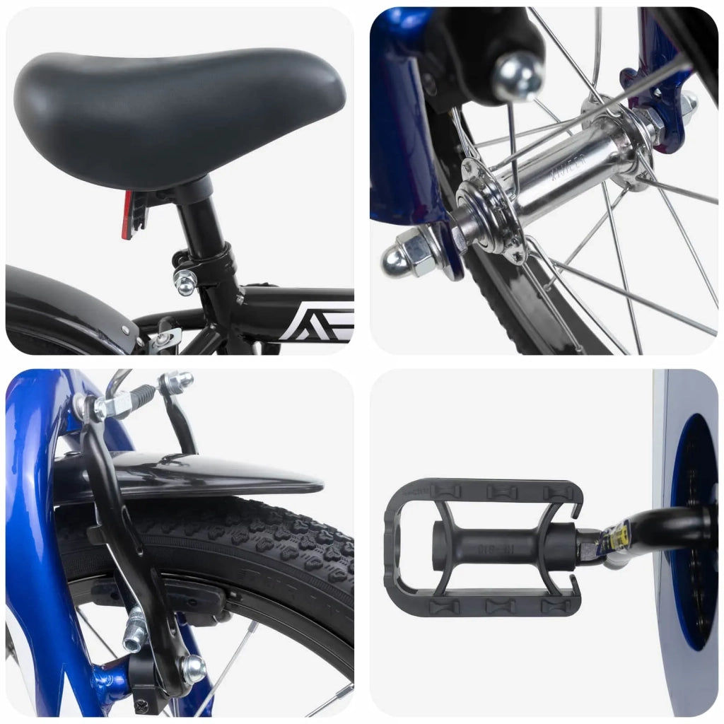 Bicicletta per Bambini 16 Pollici per bambini di 4-6 anni Nero 42009629