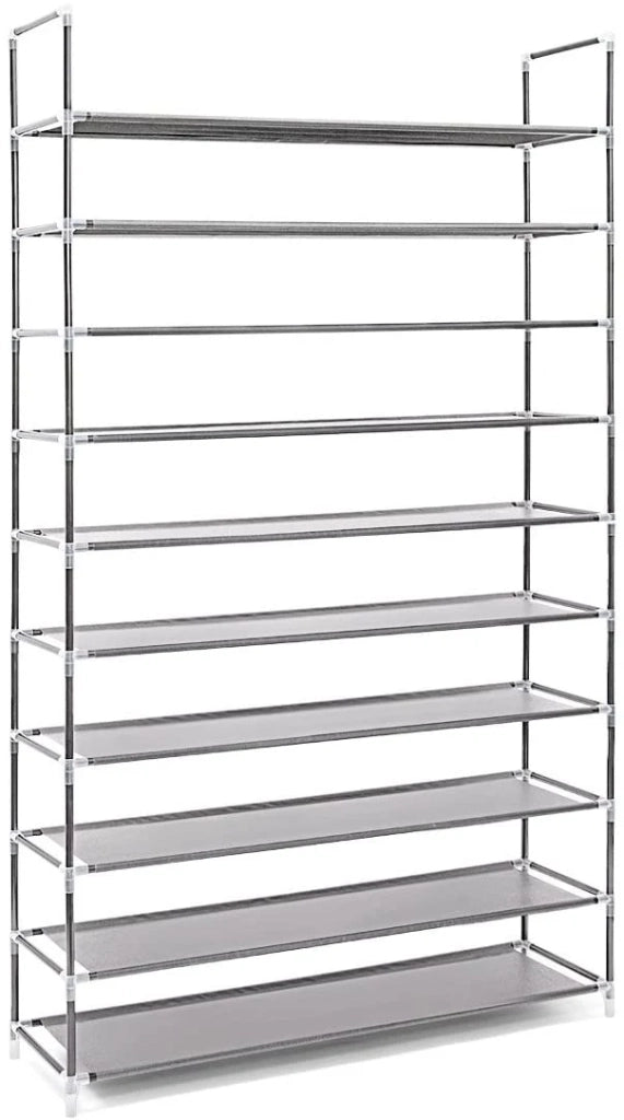 Scarpiera per 50 paia scarpiera a 10 ripiani con scomparti per ingresso o cantina 175,5 cm grigio 13_0001029