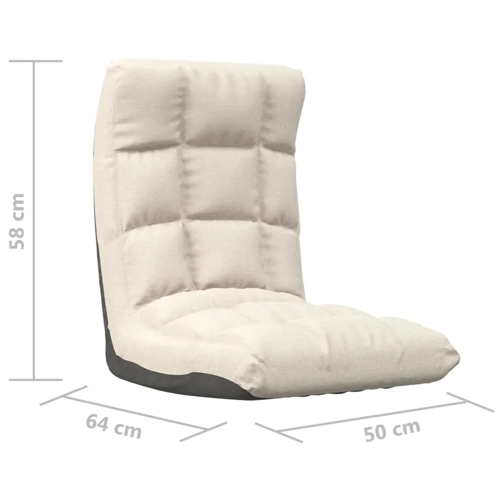 Sedia a Sdraio da Terra Pieghevole Crema in Tessuto CFW3750055