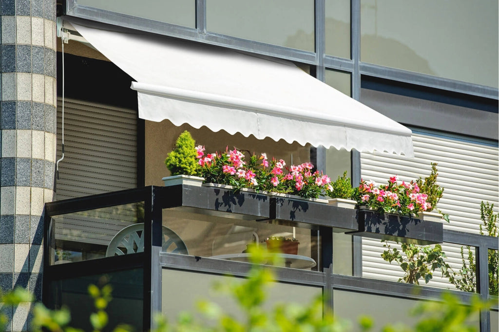 Tenda da Sole 2,95x2m Tessuto Poliestere Kraus Lavanda Ecrù