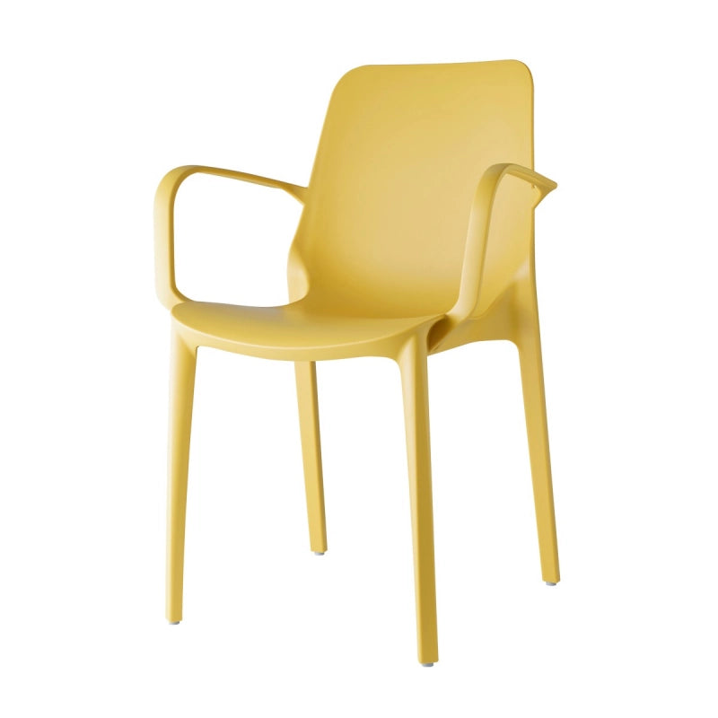 SET 4 SEDIE GINEVRA TECNOPOLIMERO CON BRACCIOLI SCAB DESIGN - Senape 22
