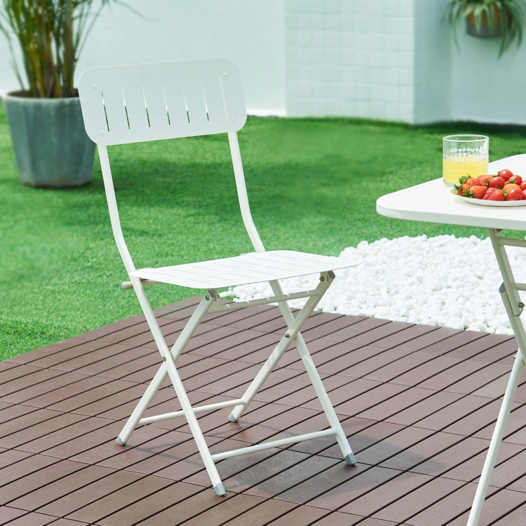 Set Sande di 2 Sedie Pieghevoli - Bianco [en.casa]