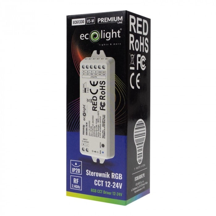 Controller LED V5-M RF RGB+CCT 15A 12-24V Ecolight