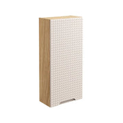 Mobile da bagno VELNIA – 1 porta – 35 x 19 cm – Colori rovere chiaro e beige – Da appendere