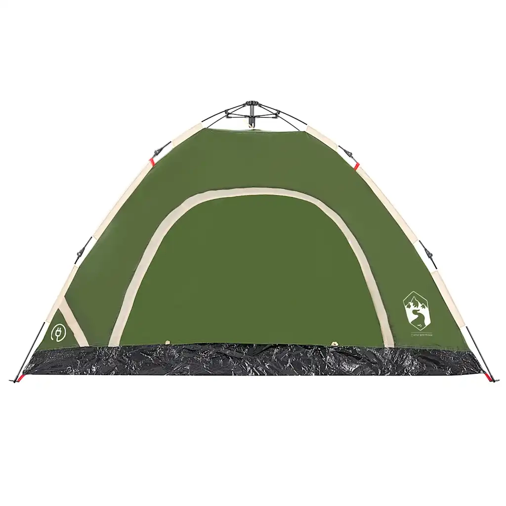 Tenda da Campeggio 4 Persone Verde a Rilascio Rapido