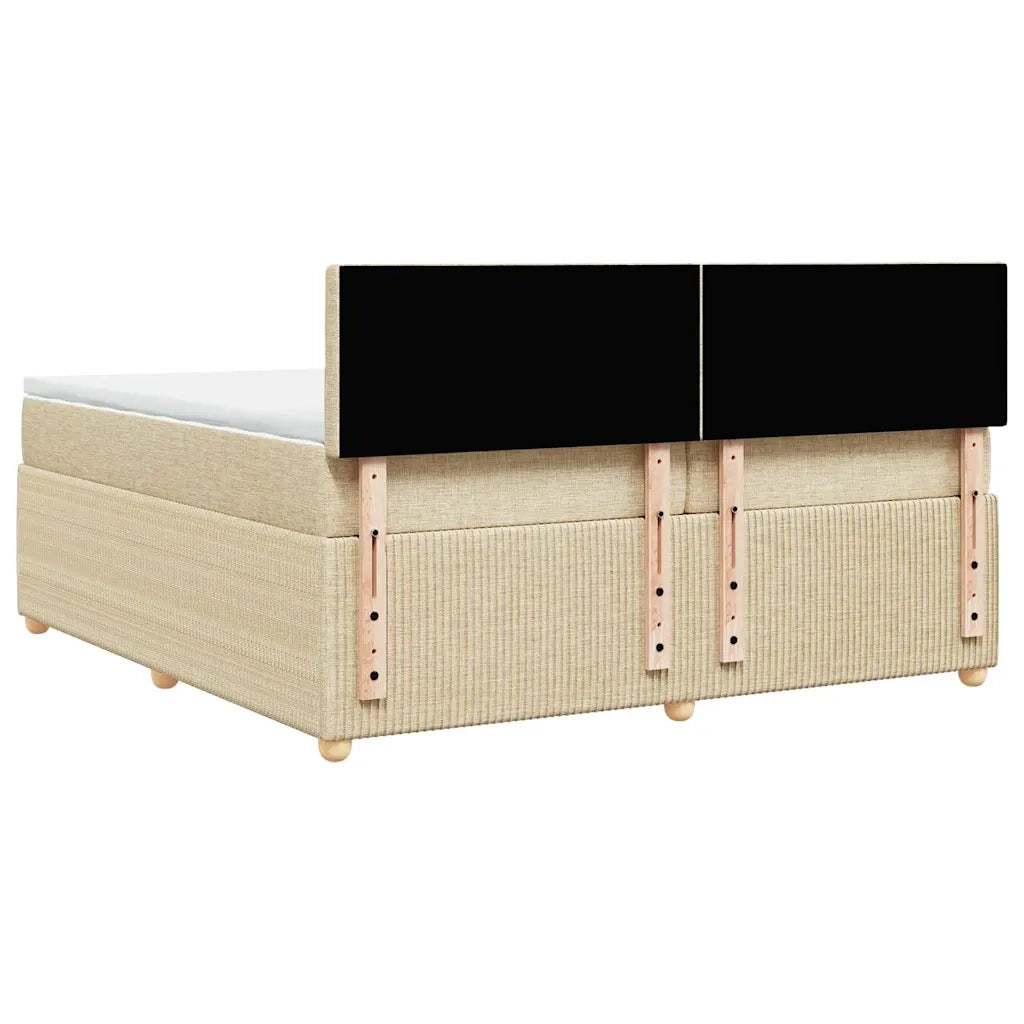 Giroletto a Molle con Materasso Crema 200x200 cm in Tessuto 3287582