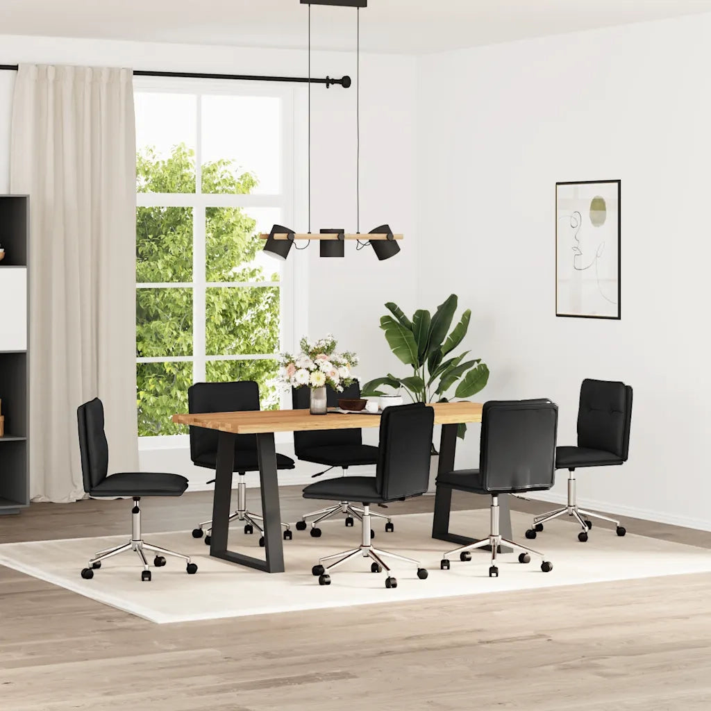 Sedie da Pranzo 6 pz Nere in Similpelle 3315716