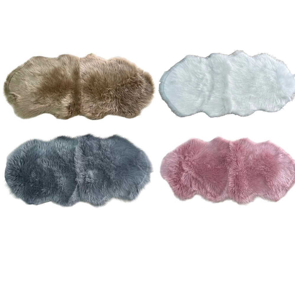 Trade Shop - Tappeto Cute Rettangolare Pelliccia Fluffy Colori Living Camera Letto 60x110 Cm -