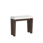 Consolle allungabile 90x40/300 cm SpimboX Mix piano Bianco Frassino - struttura Noce