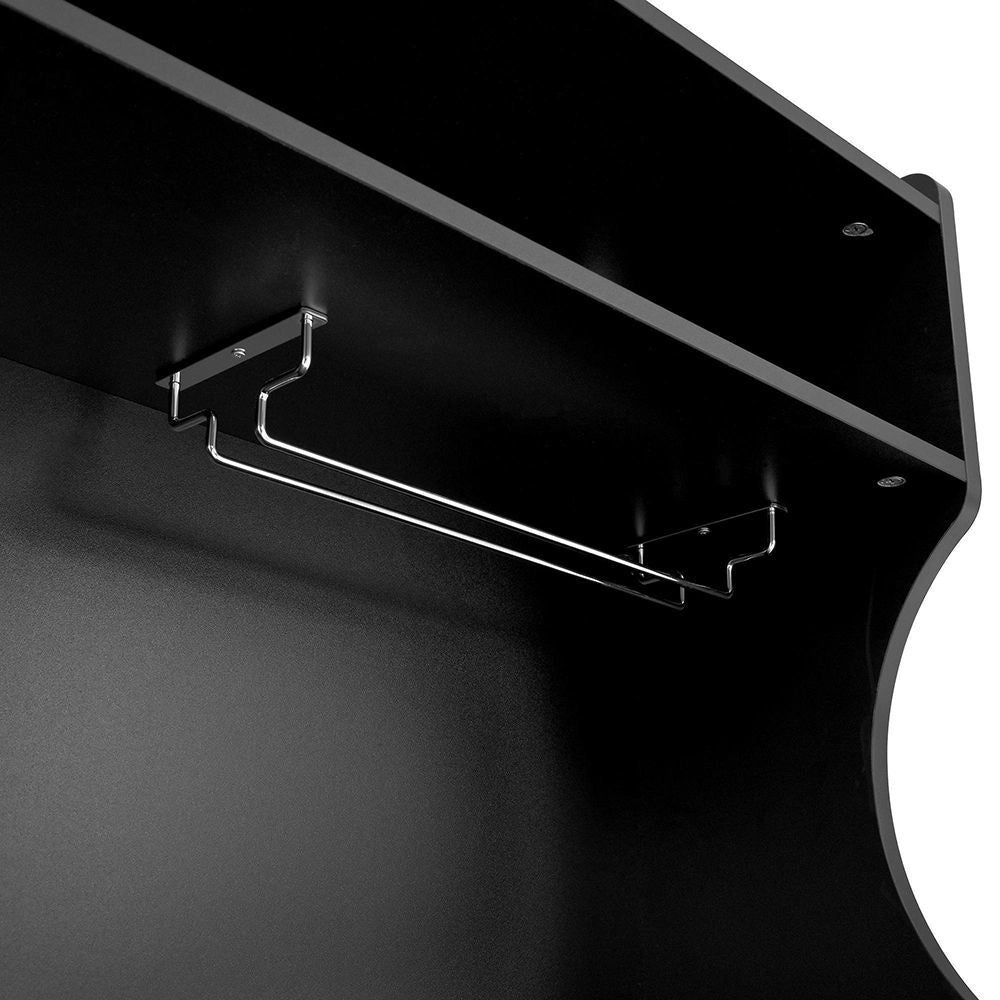 Armadio alto per cucina e soggiorno - Xylo - Nero - Prese elettriche, tiroir, porta-bicchieri