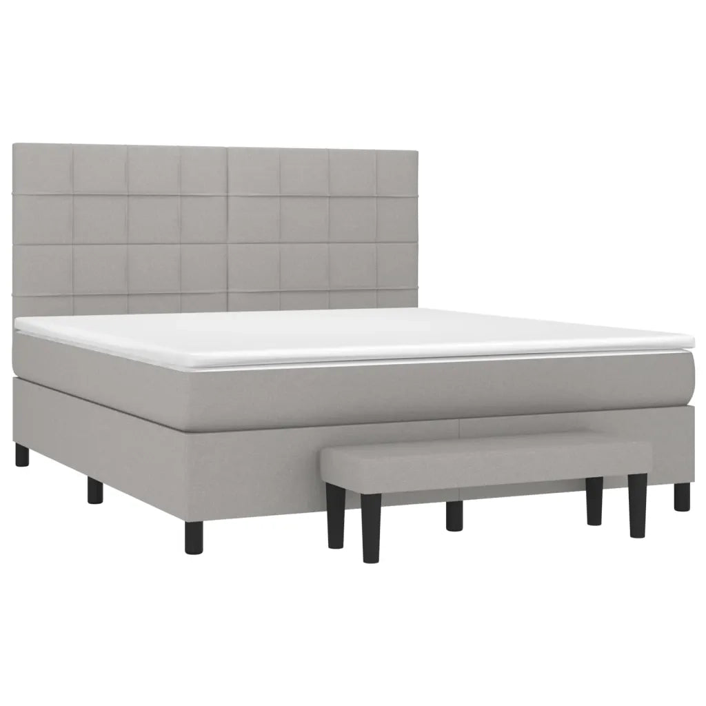 Giroletto a Molle con Materasso Grigio Chiaro180x200 cm Tessutocod mxl 75171