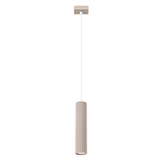 Lampada a sospensione tubo rigato taupe GU10 Pure Lume