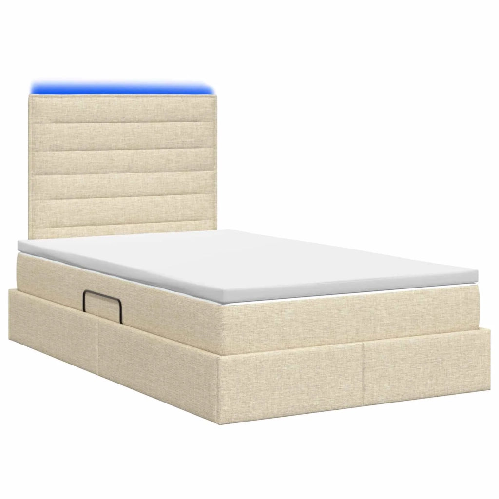 Letto con contenitore LED e materasso Crema 120 x 200 cm 3459877