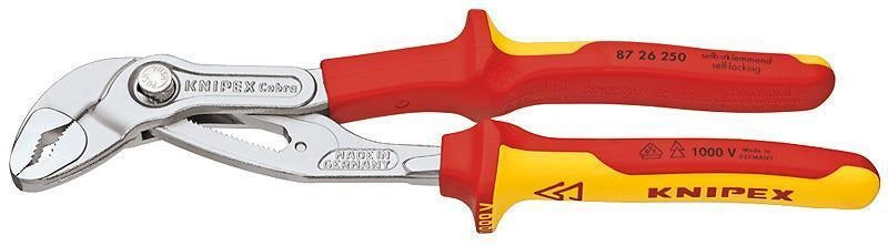 KNIPEX 88146 Cobra Pinza Regolabile VDE Isolata 250 mm con 24 Regolazioni e Impugnatura Bicomponente colore Nero