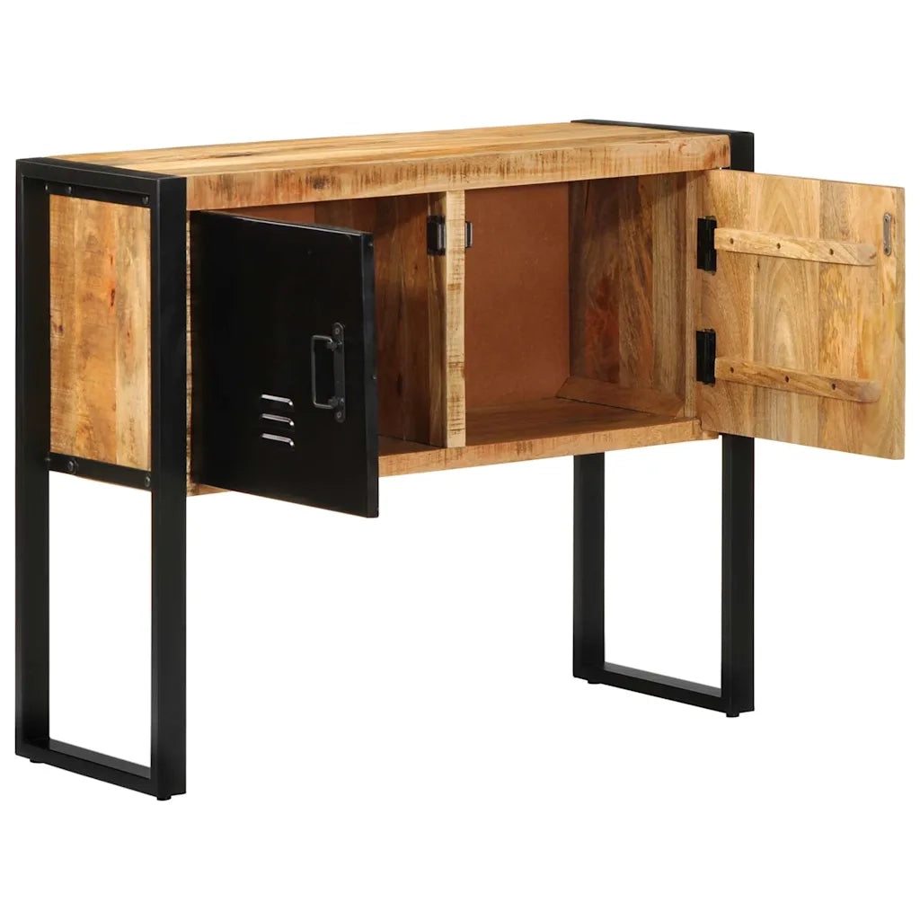 Tavolo Consolle 90x35x75 cm in Legno Massello di Mango Grezzo