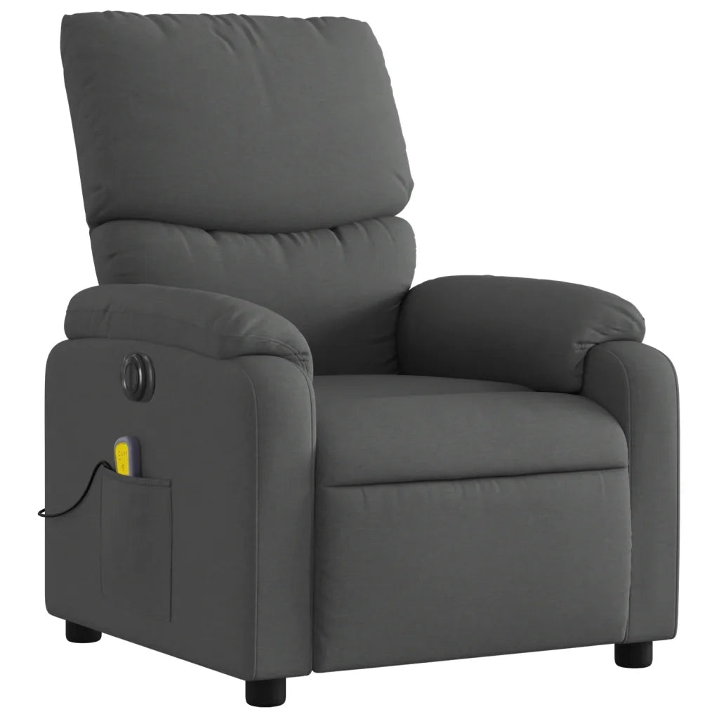 Poltrona Reclinabile Massaggio Elettrica Grigio Scuro Tessuto 3204813