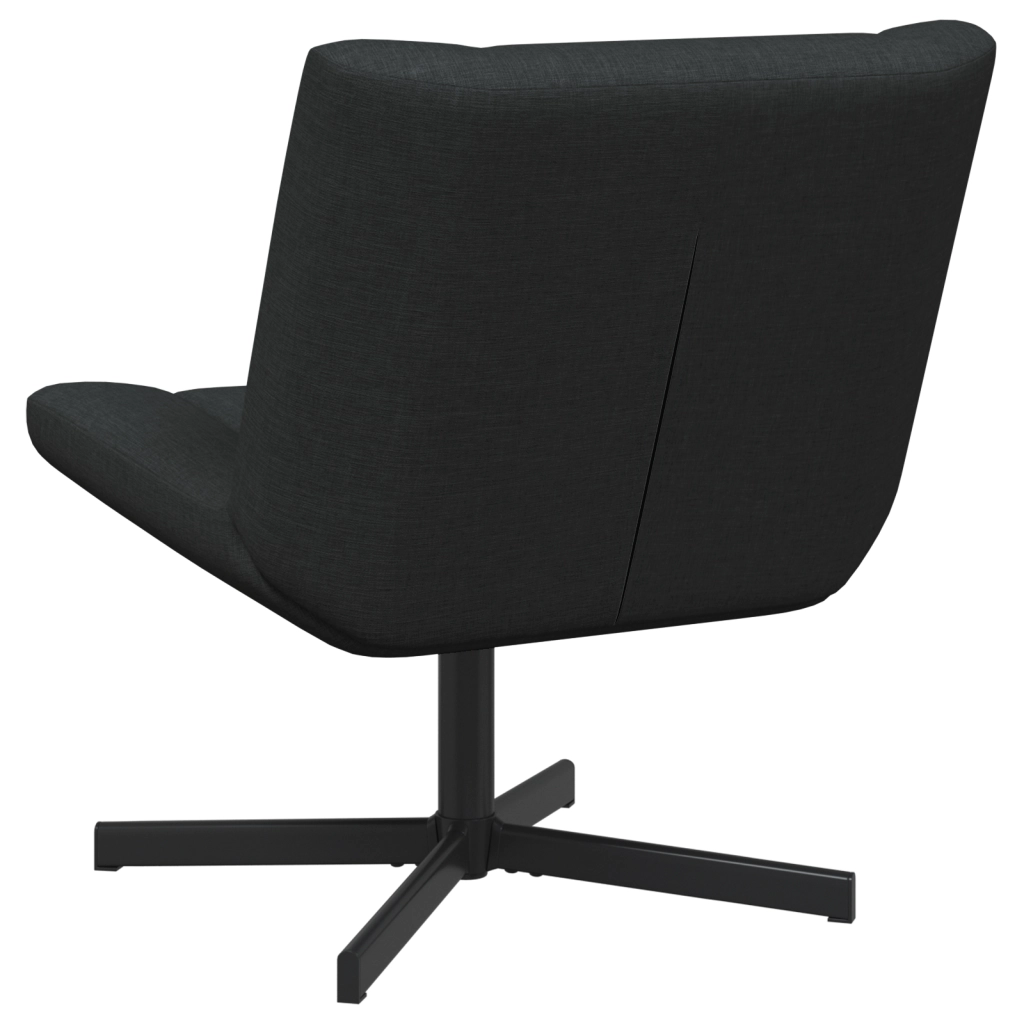 Sedia Girevole Nera Tessuto, Metallo Standard Girevole