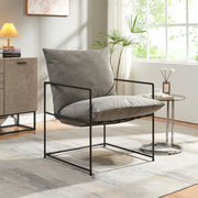 Poltrona Utsjoki con Cuscino Imbottito Sedia Relax 90 x 61 x 70 cm Nero / Grigio Scuro [en.casa]