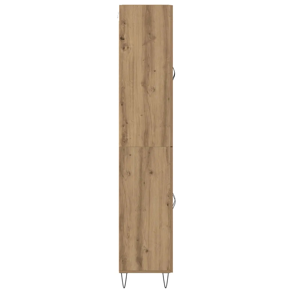 Credenza 2 pcs Rovere artigianale Legno ingegnerizzato e vetro