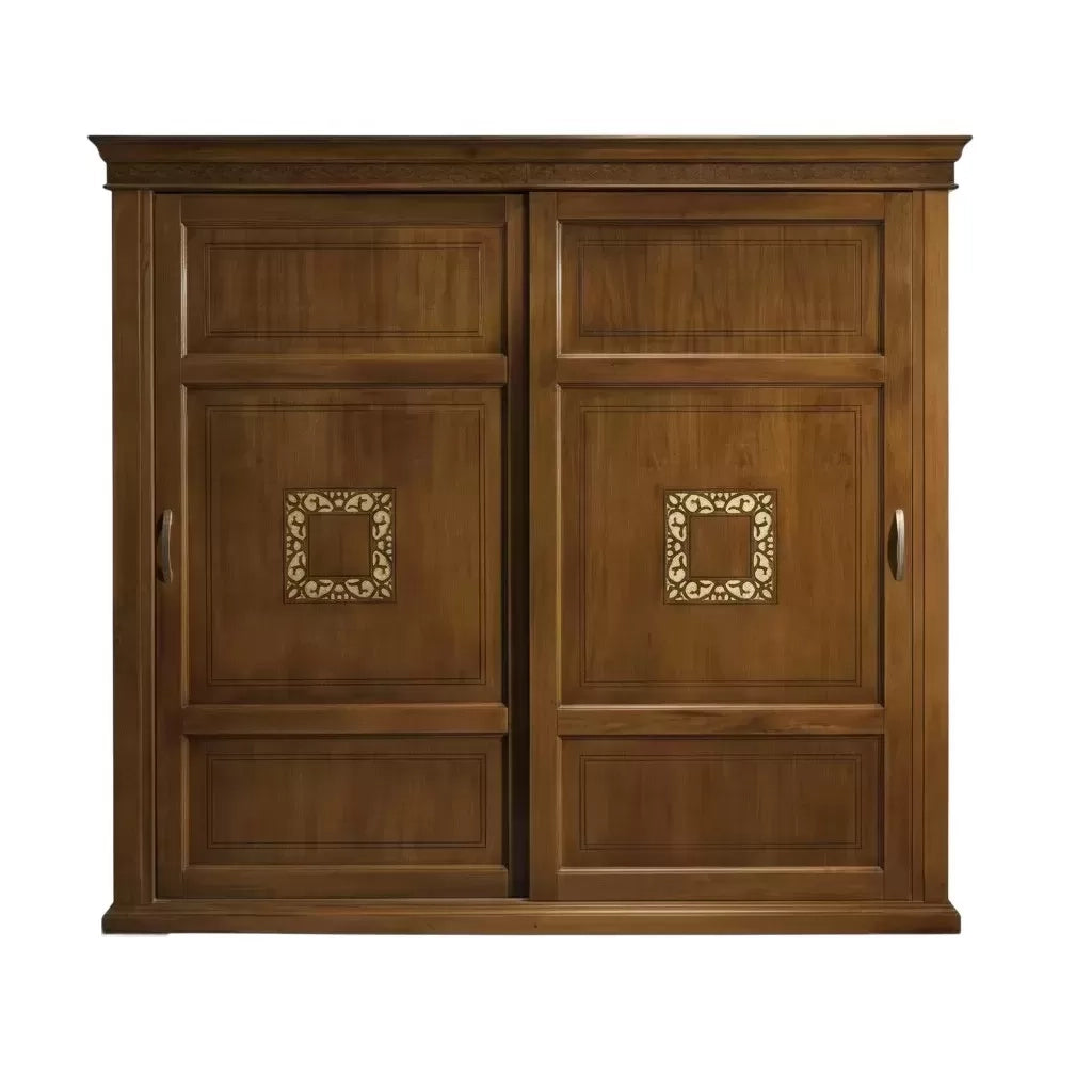 Camera completa classica legno intagliata tinta noce bassano - Mobili 2G