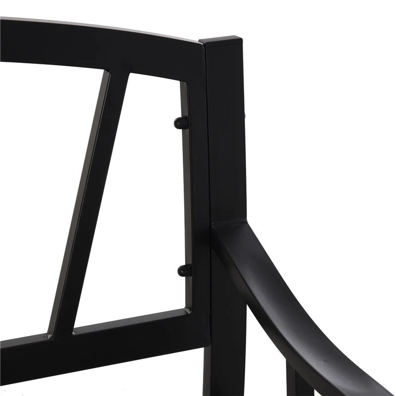 PANCHINA DA GIARDINO 2 POSTI  IN METALLO 128 X 56  X 86 CM NERO