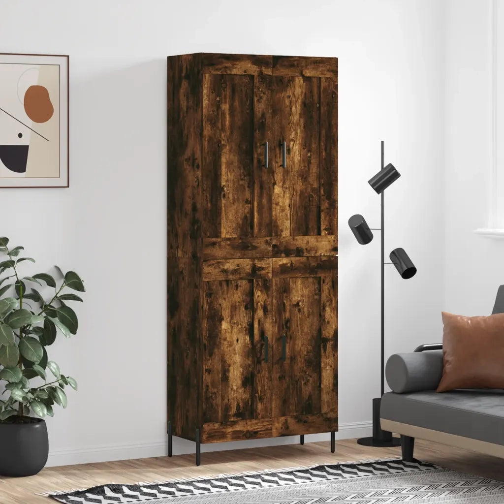 Credenza Rovere Fumo  69,5x34x180 cm in Legno Multistrato 3199694