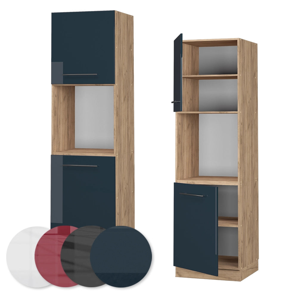 Vicco Armadi da cucina  Blu scuro lucido 60 cm aperto