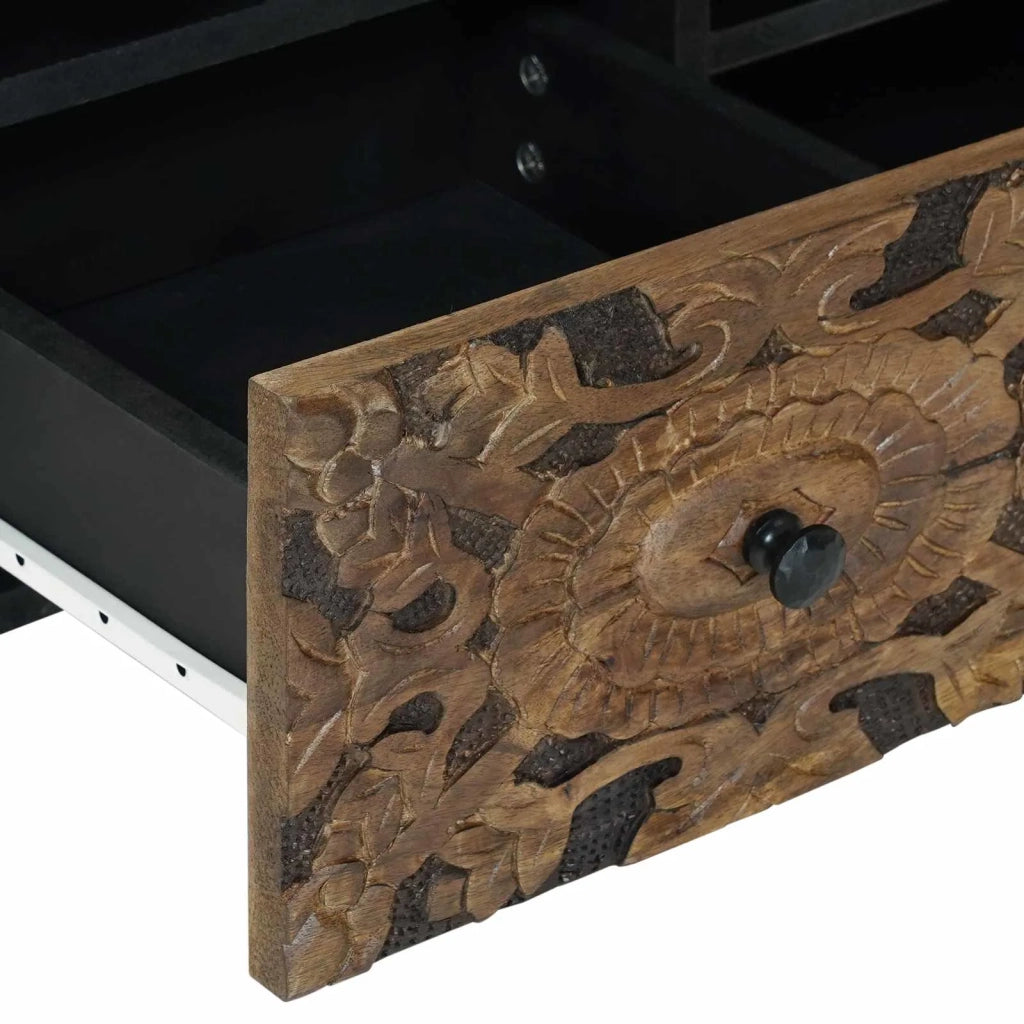 Mobile TV Marrone 100 x 33,5 x 46 cm Legno di mango massello 4018350