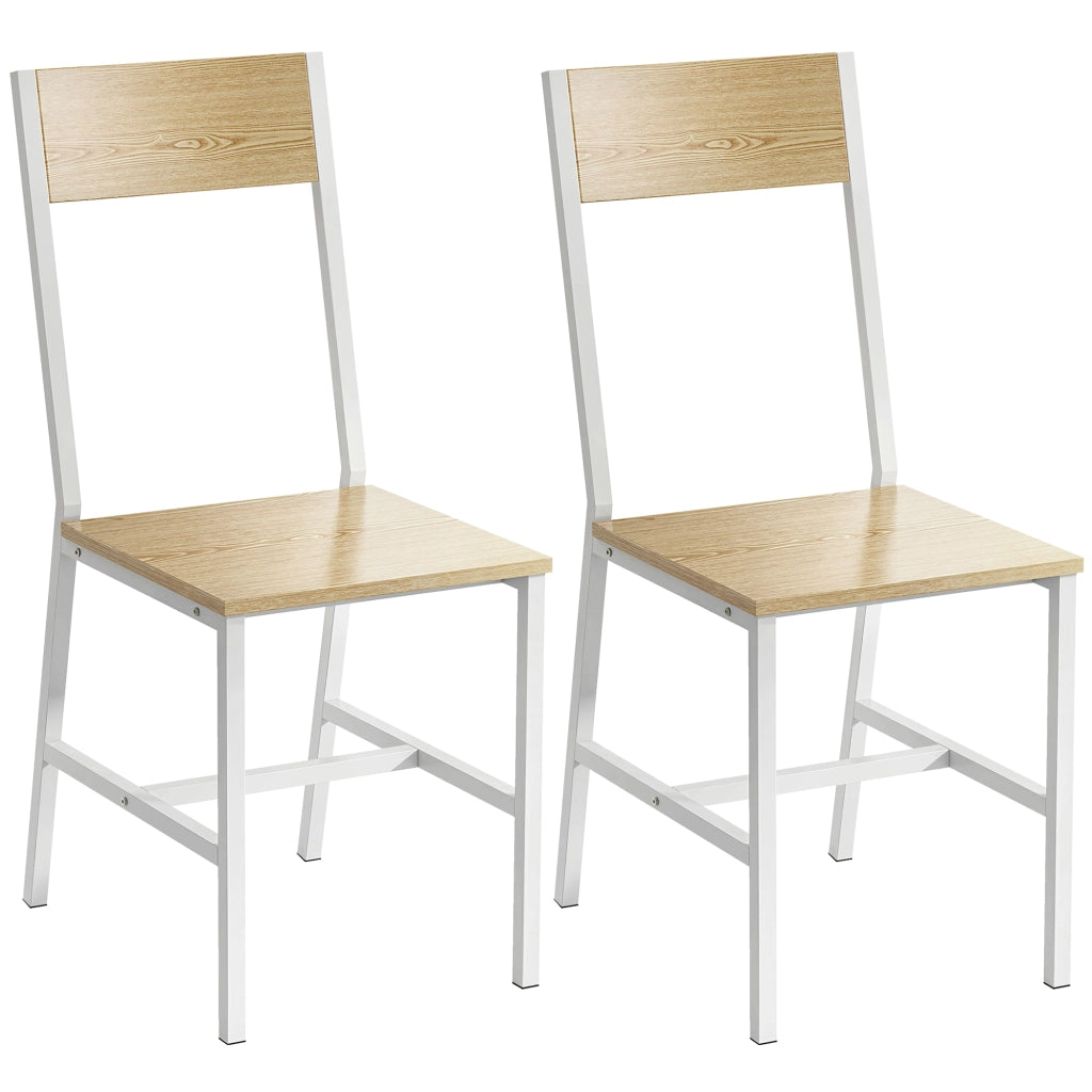Set di 2 Sedie da Pranzo ¨C Zephmum ¨C Struttura in Metallo, Schienale Inclinato