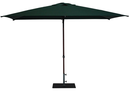 Ombrellone da Giardino 3x2 m Palo Ø38 mm in Alluminio Effetto Legno Tessuto Poliestere Trend Wood Verde